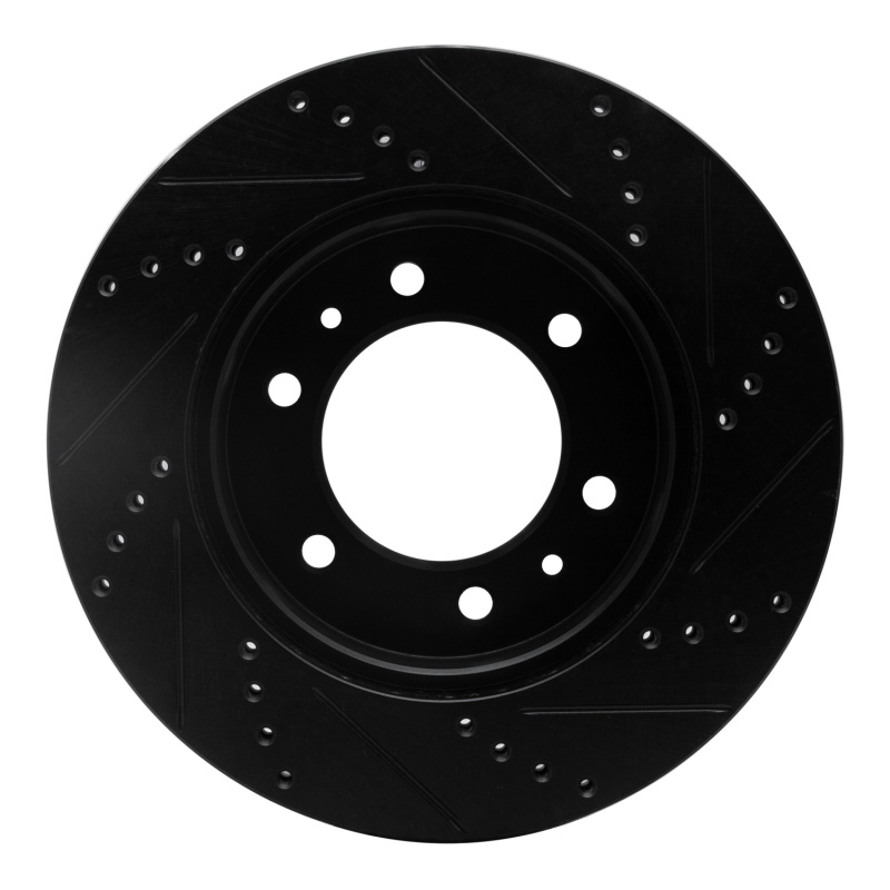 Hummer H3T Brake Rotor (1) - Front Left - R1 Concepts - Drilled & Slotted - Black - `06-`10